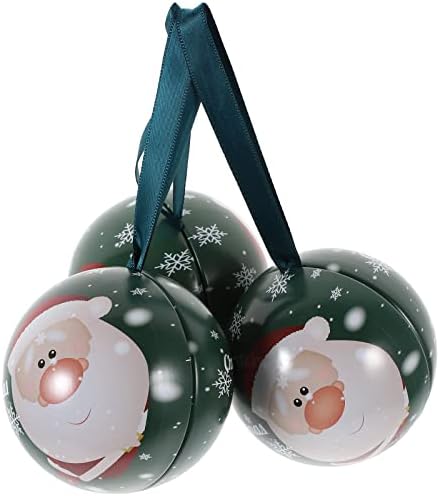 АМОСФУН 3 парчиња новогодишна елка, украси од орнаменти од бонбони топка, боксот Божиќ, дрвја топка, приврзоци за деца, празнично