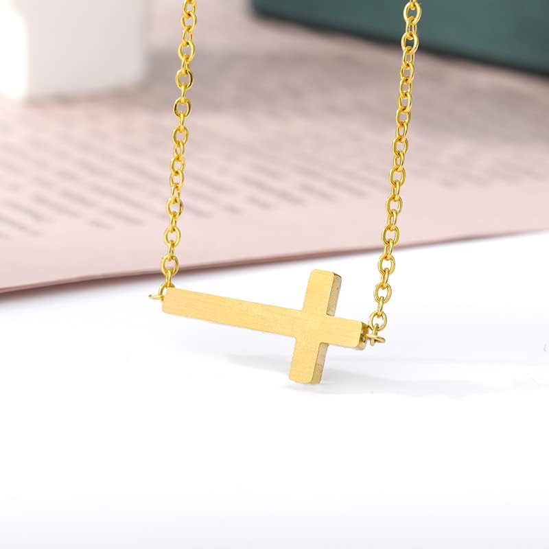 T3STORE минимализам Распетие христијански накит златен крст приврзок ѓердан за Христос мажи жени девојки ланец-41618