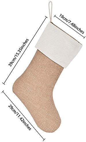 Божиќни Чорапи CGBOOM, 6 Пакети Diy Burlap Божиќен Камин Виси Чорапи За Семејни Одмор Дома Декор Божиќ Партија Украси