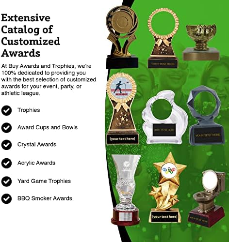 BuyAwardsandTrophies Bocce Топката Мермер База Ѕвезда Трофеј-Пластични Трофеј Со База, Награди и Трофеи За Спортски Натпревар, Награди За Возрасни И Деца Злато, 5