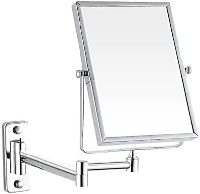 Zaahh шминка суета огледало, двострана wallидна монтирана убавина огледало 3x зголемување козметичко огледало 360 ° вртење на огледало
