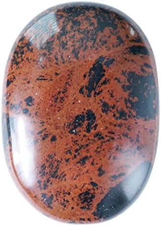 55-60мм махагони Обсидијан Палм камен - Загрижена камен природна чакра заздравување Реики полиран камен џеб рака врежан кристал и лековити камени