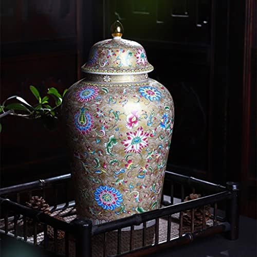 Фотоев Феникс танц керамички ѓумбир тегла со капак, емајл декоративна за домашен украс, тегла за складирање за домашна кујна