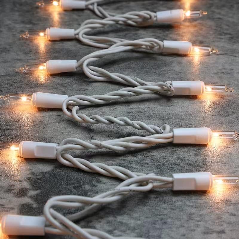 Бела жица Glowlova, чиста блескава сијалица 100 мини жици светла за затворено новогодишно дрво гарланд роденденски свадбен фестивал декорација