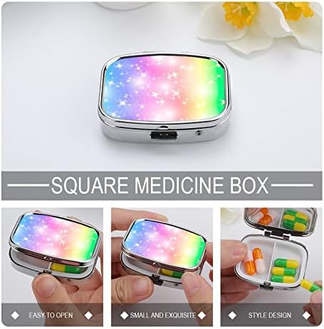 Пилула кутии starsвезди Сонцето во форма на плоштад во форма на таблети, преносен таблета со витамин контејнер, организатор на апчиња
