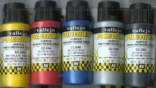 Vallejo Color Set Metallics Premium RC Colors, повеќебојни, 60 ml