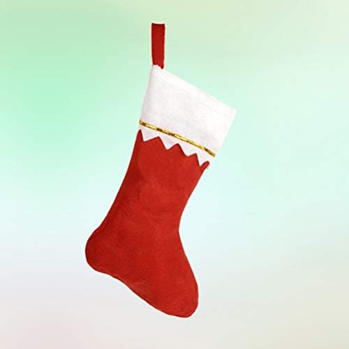 Абаодам 24 парчиња креативни Божиќни чорапи Божиќни украси торби чорапи прекрасна торба со бонбони што виси украс црвени торби