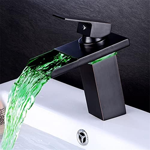 LED Faucet Faucet Black Bales Blass Mixer Tap Tap Fauclet Faucets топол ладен крански слив Допрена чешма