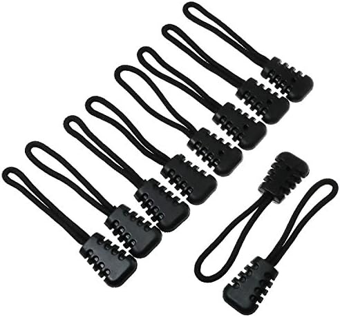 E-Out State Zipper Повлечете јамка од кабел 10 парчиња црна поштенска ознака за заклучување на кабелот за заклучување на патент за патент