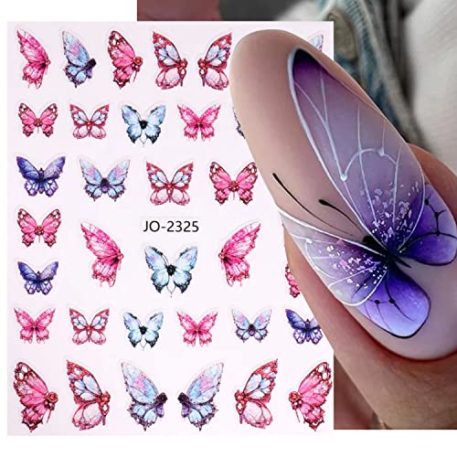 Налепници за уметност од пеперутка за нокти Декларации Елегантни 180+ Модели на пеперутка пролетно лето украси за нокти 3Д само-лепете