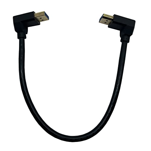 Traovien Displayport 8K кабел, 90 степени надолу агол до агол на агол, за прикажување на машки ултра HD кабел 30см/1ft, адаптер за адаптер