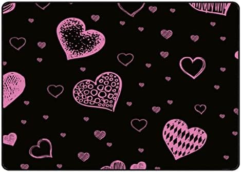 Tsingza Soft килим со големи површини, розови срца Ден на вineубените удобен затворен тепих, бебе игра за бебиња за дневна соба спална соба расадник