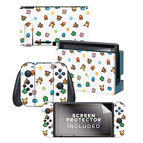 Официјална опрема за контролор Официјален Nintendo Pokemon - „Pixel Set 1“ Switch Bong & Screen Protector Bundle - Nintendo Switch