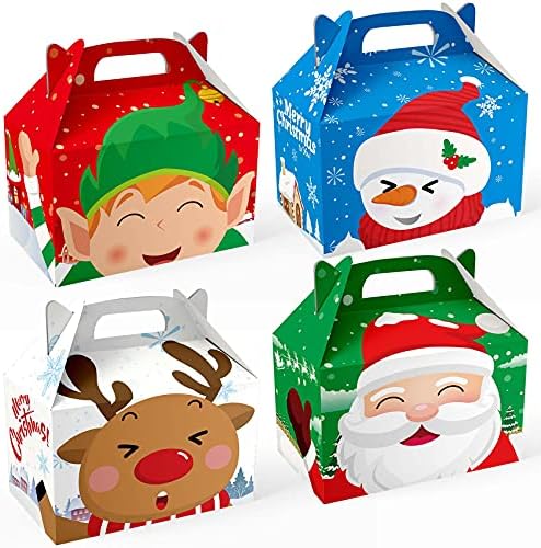 4 Дизајнирајте 3д Кутии За Божиќни Задоволства, 12 парчиња 3Д Божиќни Кутии За Подароци За Божиќни Подароци за Празнични Божиќни Подароци,