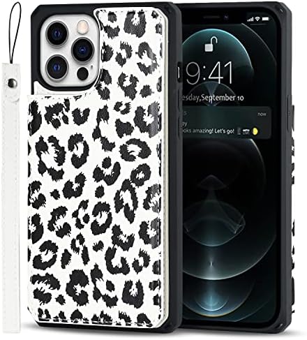 Icovercase Телефон Случај за iPhone 12 Pro Max Случај Со Носителот На Картичката, iPhone 12 Pro Max Паричник Случај За Жени Со Рачен