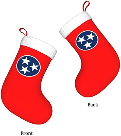Cutedwarf Tennessee State Flag Cristma Codrings Божиќни украси на дрво Божиќни чорапи за Божиќни празнични забави подароци 18-инчи