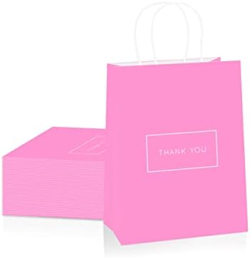 Виолетова П Занаети Ви Благодариме Подарок Кеси 50 Пакет 8 Х 4 Х 10 Мали Хартиени Кеси Со Рачки Кафеава Цветни Дизајн Ви Благодариме Кеси За Бизнис,