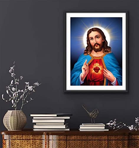 Свето срце на Исус Христос DIY 5д Дијамантски комплети за сликање за возрасни целосна вежба Дијамант Сликарство Исус Христос Кристијан