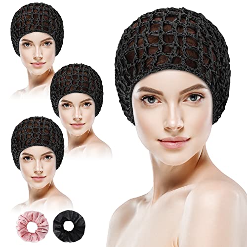 4 парчиња мрежна капчиња за коса мрежа рајон плетена капа, дебела кратка женска фризура, снуди покрива украс за спиење