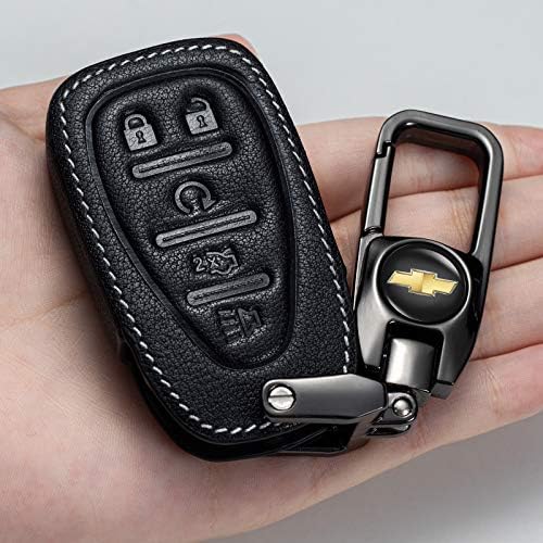 Кутија за клуч за автомобили за Chevrolet со оригинална кожа со целосен заштитен клуч за заштитник погоден за Chevrolet Camaro