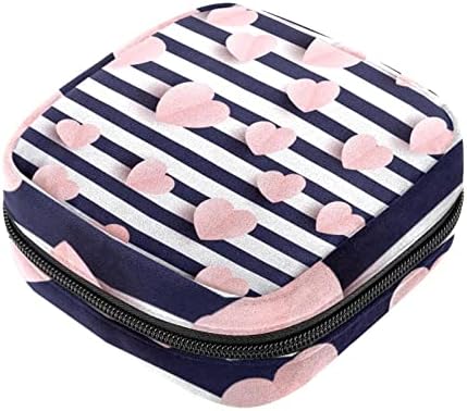 Розови срца шарени санитарни торби за складирање на салфетки менструални чаши торбички за старичка подлога за тампон торбички торбички