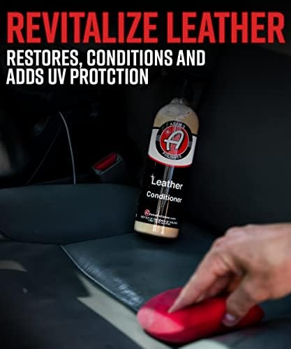 Комплет за нега на кожа на Адам - ​​Чистач за кожа и кожен климатик за чистење на автомобили за чистење на автомобили | УВ заштита за