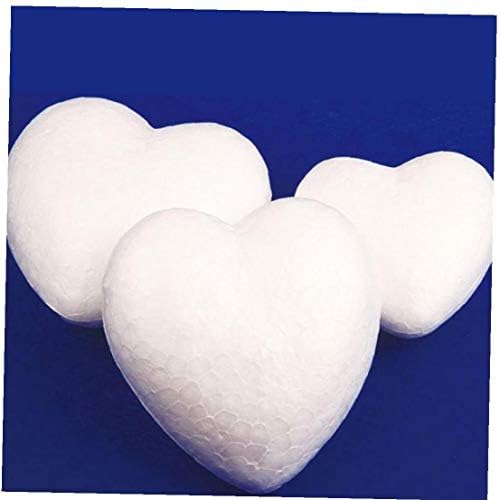 Зонфер 10 парчиња полистирен стиропор за украсување мувла бела занаетчиска топка во форма на срце за занаетчиска пена за украс