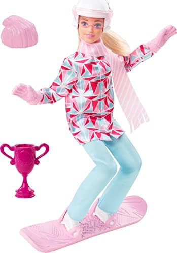 Барби Сноубордер Мода Кукла, Зимски Спортови Тема Со Руса Коса, Јакна, панталони &засилувач; Аикидо Додатоци