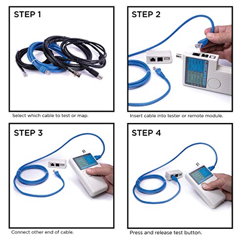 Универзална алатка за тестер на кабел за мрежни мрежи-BNC, RJ45, RJ11, USB 4-во-1 жица мулти-тестер