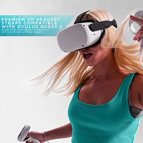 Групна вертикална лента за глава VR - Прилагодливи ленти компатибилни со Oculus Quest 2-2 -точки систем со копче за бирање, удобно и мека