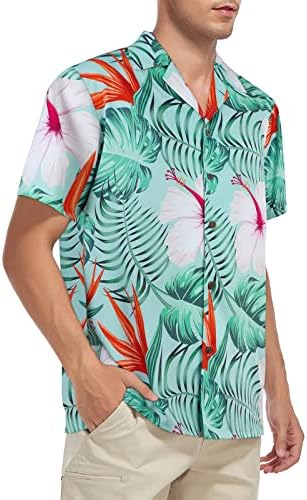 Хавајски Кошули За Мажи Секојдневни Кошули На Плажа Со Копчиња Машки Цветни Кошули Со Кратки Ракави