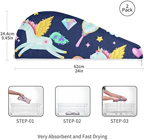 Емеливор Симпатична Крпа За Коса Од Микрофибер Од Еднорог За Жени Супер Абсорбента За Брзо Сушење На Косата За Кадрава Коса Жени Влажна