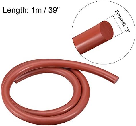 uxcell 20 mm мека силиконска виткање Вметнете цевка за цврсти цевки 3,3ft црвено