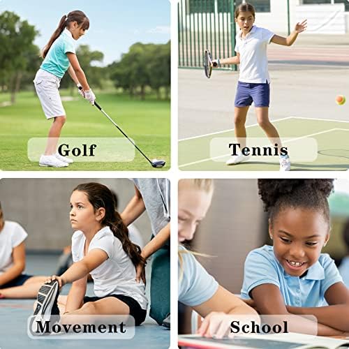 Девојки од меријаби, кратки ракави голф-маици Брзи суви атлетски врвови на возраст од 6-13 години на возраст од 6-13 години