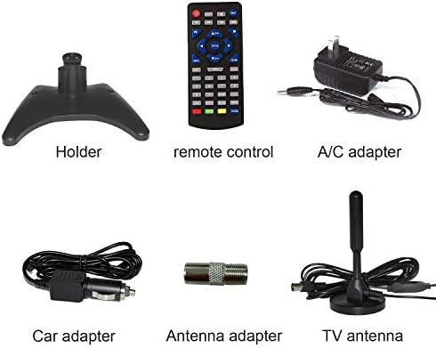 10,6 инчи, преносен телевизор со полнење со ATSC, поддршка HDMI, AV IN, USB, TF картичка и двојни стерео звучници за кампување, кујна,