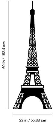 Винил Ѕид Уметност Налепница-Ајфелова Кула-60 х 22 - Симпатична Минимална Налепница За Лепило Во Франција Модерна За Љубител На Париз