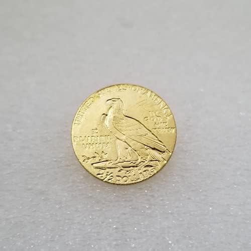 Кокрит копија 1915 Индиски глава Орел златен монета 2,5 долари-реплика САД Сувенир монета Среќа монета Хобо монета Морган долар колекција