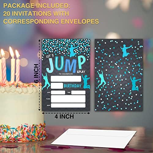 Покани за роденден на YQV, 4 x6 Покани за роденденска забава со коверти за брануваа куќи за отскокнување роденденски украси за забави