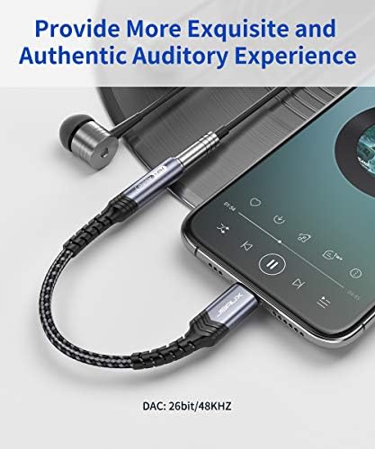 JSaux Moilning to 3,5mm адаптер, адаптер за слушалки за iPhone [Apple MFI сертифициран] iPhone Aux адаптер компатибилен со iPhone 14/14 Pro Max/13/13
