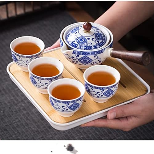 Цвеќиња Исклучителна камен мелење во форма на чај сет рачно изработена саксија за садови кинеска церемонија со чај
