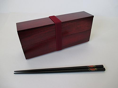 Браќата Накатани Шокаи W45-3 Јаманака обоени тенок 2-ниво бенто кутија, ко-дрво, црвено бришење лак