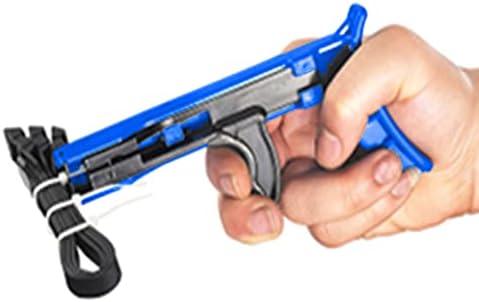 Поштенски пиштол за вратоврска, пластична алатка за затегнување на кабелот за прицврстување на кабелот со ергономска рака, пластични врски пиштол