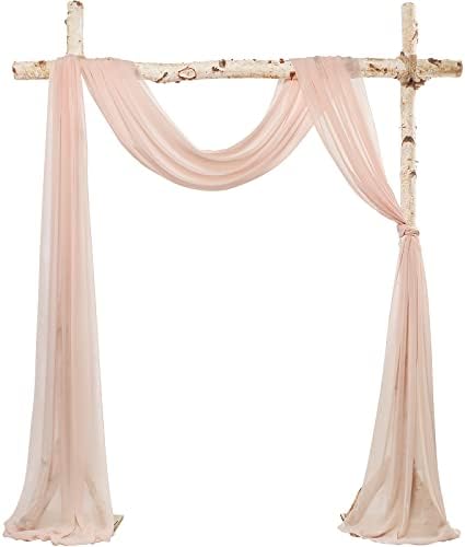 Форведо 20 -тина свадбена лак за свадби, панели за ткаенини, руменило розови шифонски табели, декорација на ткаенини, ткаенини драперии