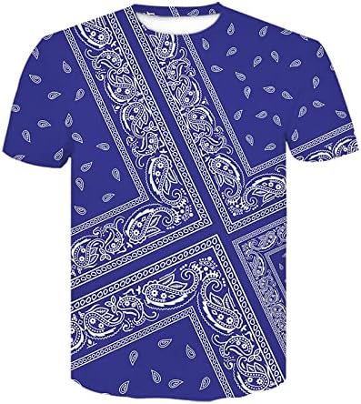 2023 Нови машки модни 3Д маици за печатење Смешна графичка шема на екипаж на екипаж за кратки ракави маички V вратите кошули