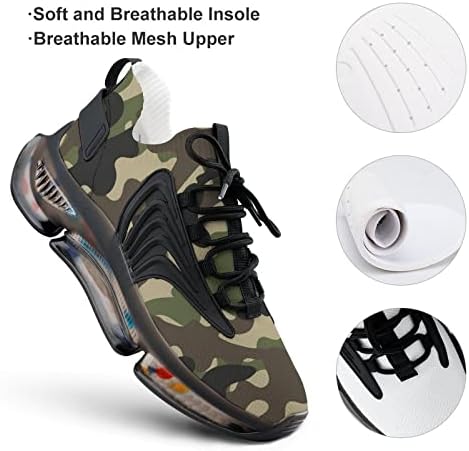GJETFDAP 3D печатени патики со маскирна, патека што трчаше на чевли за одење со лесна мрежа за дишење модни патики, чевли за патеки за пешачење