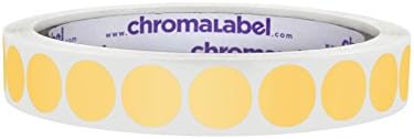 Chromalabel 0,50 инчи тркалезна етикета трајни налепници за точки во боја, 1000 етикети по ролна, бела