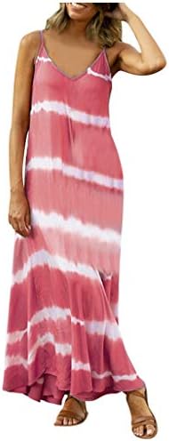 Printенски шарени вратоврска печатење бохо макси фустан против вратот лабава обична плажа за замав