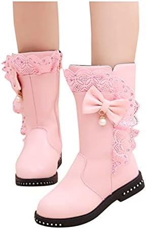 Девојки од кожни чизми чизми за чизми чизми за принцеза есен и зимско топло дете на коленото високи модни чизми 4-11 години