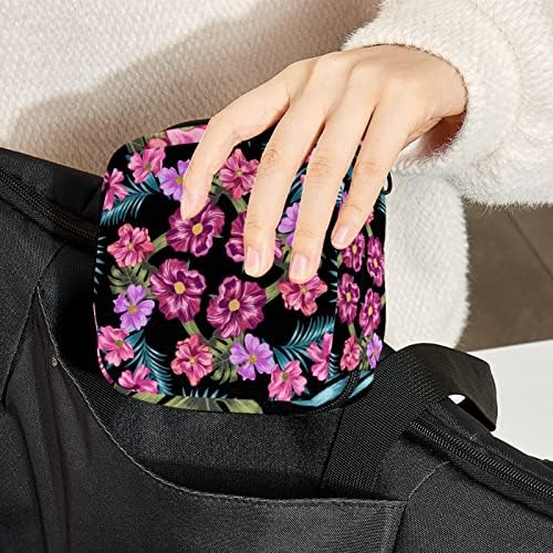 Розова Виолетова Цвеќе Торба За Складирање Санитарни Салфетки Пренослив Комплет За Периоди Торбички За Торбички За Менструални Чаши Со