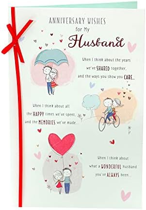 Велика Британија Поздрав сопругот годишнина картичка - картичка за годишнина за него - картичка за слатка годишнина